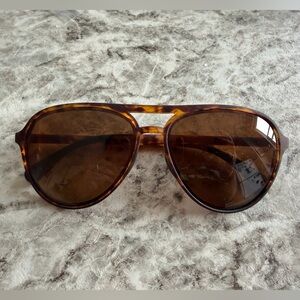 Goodr Mach G Tortoiseshell Men’s Aviator Sunglasses - Brown Lenses